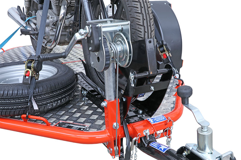 Bloque roue porte moto pour remorque pliante pour roues de 13 à 21