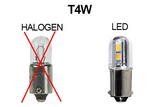 LED-SIGNALBIRNE 12V, ABBLENDLICHT WARMWEIß, T4w, BA9s - Matthys