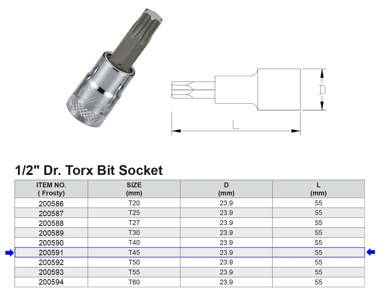 EMBOUT TORX T45 1/2”