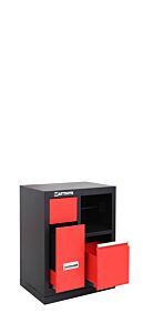 CABINET WITH DUSTBIN AND PAPER HOLDER - GRAIN POWDER COATING FINISH - SERIE IMOLA