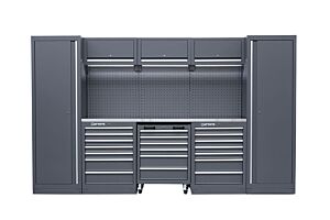 HEAVY DUTY GARAGE STATION WITH WORKTOP WITH STAINLESS STEEL FINISH MODULE-06DPLUS - SERIE LEMANS