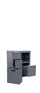 HEAVY DUTY CABINET WITH DUSTBIN AND PAPER HOLDER - GRAIN POWDER COATING FINISH - SERIE LEMANS