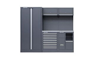 HEAVY DUTY GARAGE STATION  WITH WORKTOP WITH STAINLESS STEEL FINISH MODULE-05DD - SERIE LEMANS