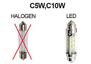 BOMBILLA DE SEÑALIZACIÓN TIPO LANZADERA LED C5W C10W 6V 36 MM - BLANCO CÁLIDO