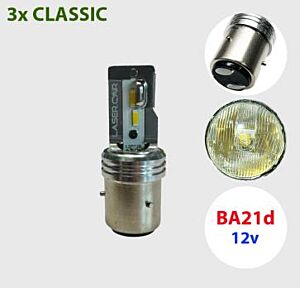 FARO BA21D LED 3 PINS 12 V - POR PAR - BLANCO CÁLIDO 