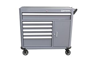 TOOL CHEST 6 DRAWERS + 1 DOOR - GRAIN POWDER COATING FINISH ANTRACITE GREY