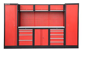 GARAGE STORAGE WORKSTATION WITH WORKTOP WITH STAINLESS STEEL FINISH  COMBI-02 - SERIE IMOLA