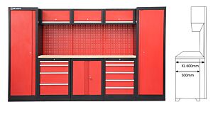 GARAGE STORAGE WORKSTATION WITH EXTRA DEEP RUBBERWOOD WORKTOP COMBI-02 - SERIE IMOLA