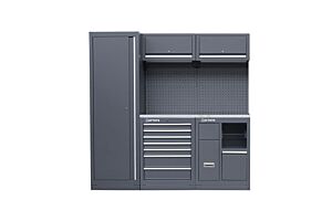 HEAVY DUTY GARAGE STATION WITH WORKTOP WITH STAINLESS STEEL FINISH  MODULE-05 - SERIE LEMANS