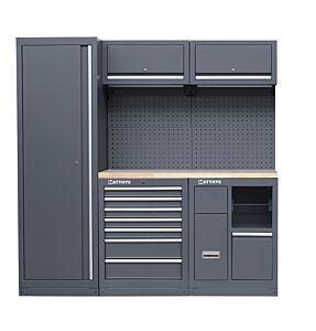 HEAVY DUTY GARAGE STATION WITH RUBBERWOOD WORKTOP MODULE-05 - SERIE LEMANS