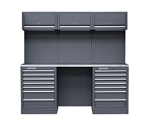 HEAVY DUTY GARAGE STATION WITH WORKTOP WITH STAINLESS STEEL FINISH MODULE-06 - SERIE LEMANS