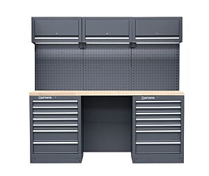 HEAVY DUTY GARAGE STATION WITH RUBBERWOOD WORKTOP  MODULE-06 - SERIE LEMANS