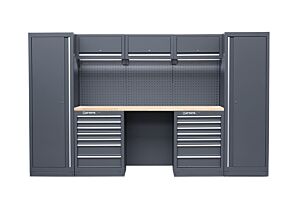 HEAVY DUTY GARAGE STATION WITH RUBBERWOOD WORKTOP MODULE-06D - SERIE LEMANS