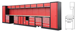 GARAGE STORAGE WORKSTATION WITH RUBBERWOOD WORKTOP EXTRA DEEP GSW-COMBI-365 - SERIE IMOLA