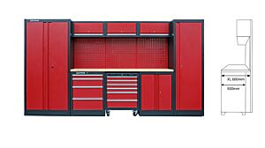 GARAGE STORAGE WORKSTATION WITH RUBBERWOOD WORKTOP EXTRA DEEP COMBI-3DD - SERIE IMOLA