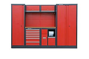 GARAGE STORAGE WORKSTATION WITH MDF WORKTOP COMBI-5DD - SERIE IMOLA